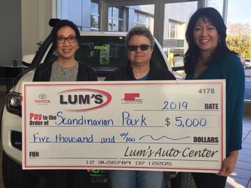 Lum's Toyota Scandinavian Park donation
